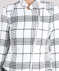 Jaqueta-Feminina-de-Tweed-Xadrez-com-Bolsos-Off-White-9033573-Off_White_4