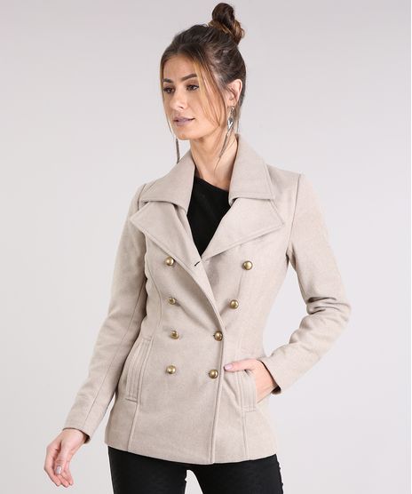 Casaco-Feminino-Trench-Coat-com-Botoes-Kaki-8485134-Kaki_1