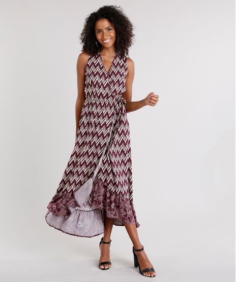 Vestido-Feminino-Longo-Transpassado-Estampado-Geometrico-Decote-V-Vinho-8926220-Vinho_1