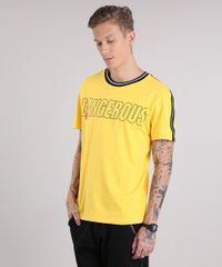 Camiseta-Masculina--Dangerous--Manga-Curta-Gola-Redonda-Amarela-9084171-Amarelo_1