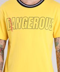 Camiseta-Masculina--Dangerous--Manga-Curta-Gola-Redonda-Amarela-9084171-Amarelo_4