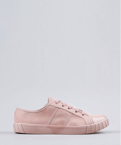 Tenis-Feminino-com-Verniz-Moleca-em-Suede-Rose-9166214-Rose_1