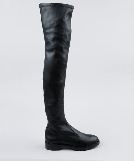 bota over the knee bico redondo