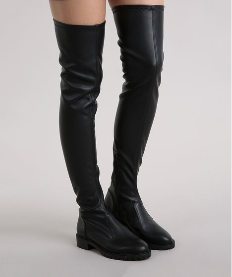 bota over the knee bico redondo