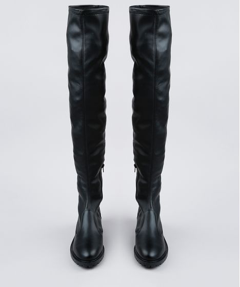 bota over the knee bico redondo