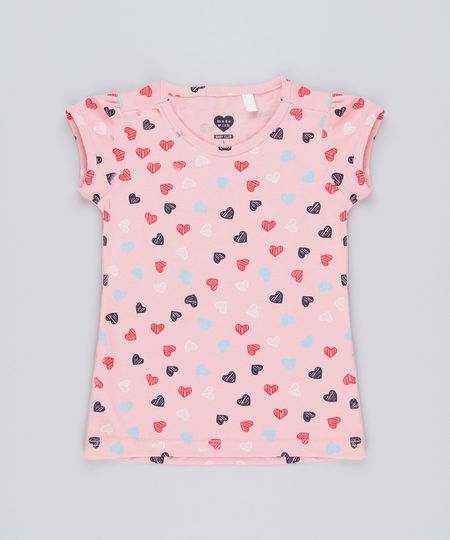 Blusa-Infantil-Estampada-de-Coracoes-Manga-Curta-Decote-Redondo-em-Algodao---Sustentavel-Rosa-9146404-Rosa_1