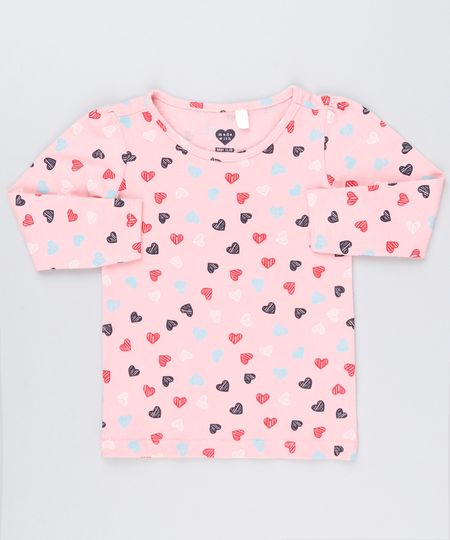 Blusa-Infantil-Estampada-de-Coracoes-Manga-Longa-Decote-Redondo-em-Algodao---Sustentavel-Rosa-9145682-Rosa_1