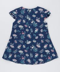 Vestido-Infantil-Estampado-Floral-Manga-Curta-Decote-Redondo---Meia-Calca-Azul-Marinho-8877307-Azul_Marinho_2