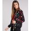 Jaqueta-Feminina-Bomber-Estampada-Floral-com-Bolso-Preta-8934165-Preto_1