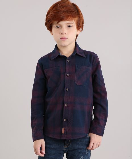 Camisa-Infantil-Xadrez-em-Flanela-com-Bolso-Manga-Longa-Azul-Marinho-1-8853266-Azul_Marinho_1_1