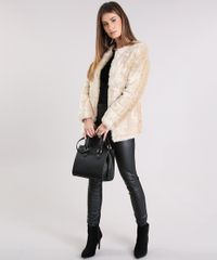 Casaco-Feminino-de-Pelo-Decote-Redondo-com-Bolsos-Bege-Claro-8491850-Bege_Claro_1_3