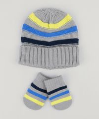 Kit-de-Gorro-Infantil-Listrado-Barra-Dobrada---Luva-Cinza-8865073-Cinza_1