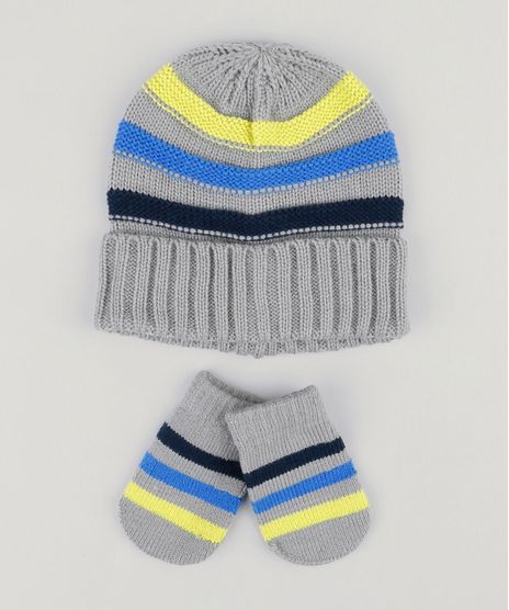 Kit-de-Gorro-Infantil-Listrado-Barra-Dobrada---Luva-Cinza-8865073-Cinza_1