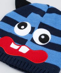 Gorro-Infantil-Monstrinho-com-Orelhas-Listrado-e-Forro-em-Fleece-Azul-8868166-Azul_3
