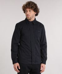 Jaqueta-Masculina-com-Forro-Xadrez-em-Flanela-com-Bolsos-Preta-8868343-Preto_1