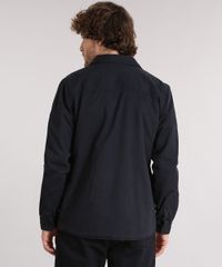 Jaqueta-Masculina-com-Forro-Xadrez-em-Flanela-com-Bolsos-Preta-8868343-Preto_2