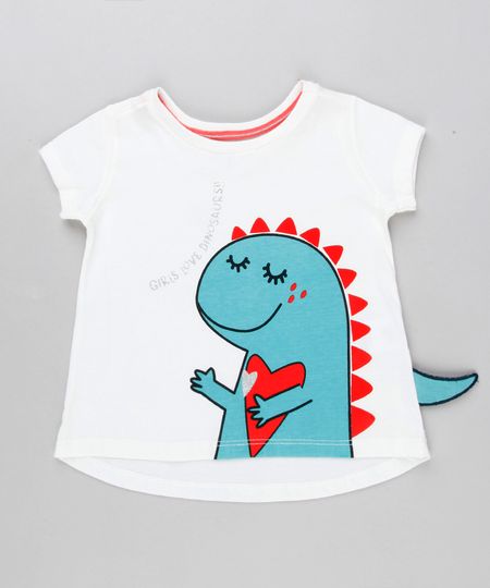 Blusa-Infantil-Dinossauros-com-Glitter-Manga-Curta-Decote-Redondo-em-Algodao---Sustentavel-Off-White-9140899-Off_White_1