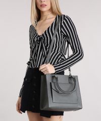 Bolsa-Feminina-Trapezio-com-Bolsos-e-Alca-Removivel-Chumbo-8883248-Chumbo_2
