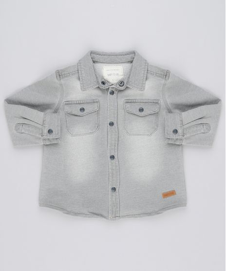 Camisa-Jeans-Infantil-em-Moletom-Manga-Longa-com-Bolso-Cinza-Claro-8870171-Cinza_Claro_1