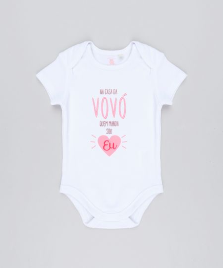 Body-Infantil--Na-Casa-da-Vovo-Quem-Manda-Sou-Eu--em-Manga-Curta-com-Decote-Redondo-em-Algodao---Sustentavel-Branco-8920491-Branco_1