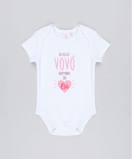 Body-Infantil--Na-Casa-da-Vovo-Quem-Manda-Sou-Eu--em-Manga-Curta-com-Decote-Redondo-em-Algodao---Sustentavel-Branco-8920491-Branco_1