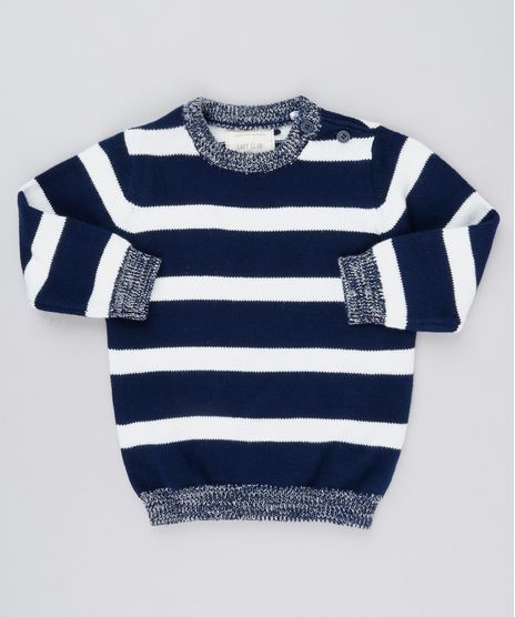 Sueter-Infantil-Listrado-em-Trico-Gola-Redonda-Manga-Longa-Azul-Marinho-8871182-Azul_Marinho_1