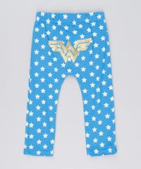 Calca-Infantil-Mulher-Maravilha-Estampada-de-Estrelas-em-Algodao---Sustentavel-Azul-8928718-Azul_1