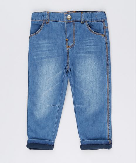 Calca-Jeans-Infantil-com-Forro-em-Malha--Azul-Medio-8865950-Azul_Medio_1