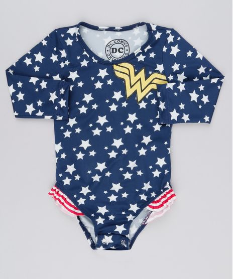 Maio-Body-Infantil-Mulher-Maravilha-Estampado-de-Estrelas-com-Babados-Manga-Longa-com-Protecao-UV50--Azul-Marinho-9120353-Azul_Marinho_1