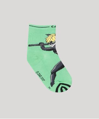 Meia-Infantil-Lupo-Miraculous-Cat-Noir-Cano-Medio-Verde-9196260-Verde_1