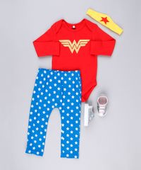 Body-Infantil-Mulher-Maravilha-Manga-Longa-Decote-Redondo-Vermelho---Faixa-de-Cabelo-em-Algodao---Sustentavel-Amarela-8928732-Amarelo_3