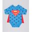 Body-Infantil-Super-Homem-Estampado-com-Capa-Manga-Longa-Decote-Redondo-em-Algodao---Sustentavel-Azul-8928704-Azul_1
