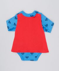 Body-Infantil-Super-Homem-Estampado-com-Capa-Manga-Longa-Decote-Redondo-em-Algodao---Sustentavel-Azul-8928704-Azul_2