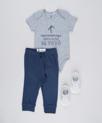 Body-Infantil--Esse-Nenem-Aqui-Adora-O-Colinho-da-Vovo--Manga-Curta-Decote-Redondo-em-Algodao---Sustentavel-Cinza-Mescla-8920546-Cinza_Mescla_3