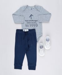 Body-Infantil--Esse-Nenem-Aqui-Adora-O-Colinho-da-Vovo--Manga-Longa-Decote-Redondo-em-Algodao---Sustentavel-Cinza-Mescla-8921654-Cinza_Mescla_3