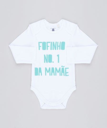 Body-Infantil--Fofinho-N-1-da-Mamae--Manga-Longa-Decote-Redondo-em-Algodao---Sustentavel-Branco-8921632-Branco_1