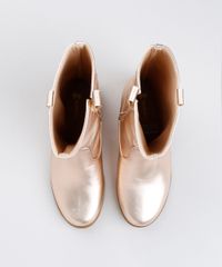 Bota-Infantil-Feminina-Cano-Medio-Metalizada-Rose-9143746-Rose_4