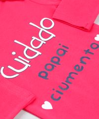 Body-Infantil--Cuidado-Papai-Ciumento--em-Manga-Longa-com-Decote-Redondo-em-Algodao---Sustentavel-Rosa-Escuro-8920964-Rosa_Escuro_4
