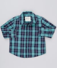 Camisa-Infantil-Xadrez-Manga-Longa-com-Bolso-Verde-8854764-Verde_1