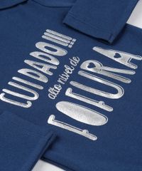 Body-Infantil--Cuidado----Alto-Nivel-de-Fofura--em-Manga-Curta-com-Decote-Redondo-em-Algodao---Sustentavel-Azul-Marinho-8921661-Azul_Marinho_4