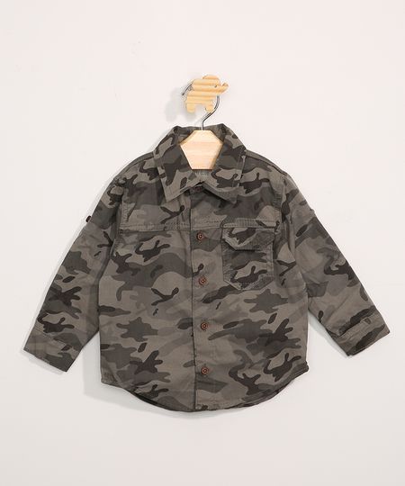 Camisa-de-Sarja-Infantil-Manga-Longa-Camuflada-Verde-Militar-9978514-Verde_Militar_1