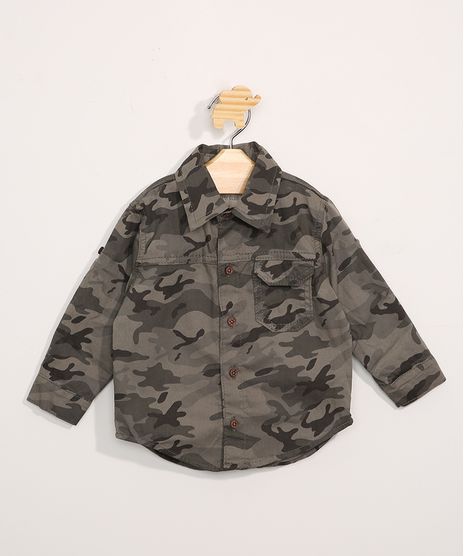 Camisa-de-Sarja-Infantil-Manga-Longa-Camuflada-Verde-Militar-9978514-Verde_Militar_1