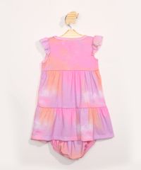 Vestido-Infantil-Tie-Dye-Estampado-com-Recorte-Manga-Curta---Calcinha-Multicor-9979659-Multicor_2