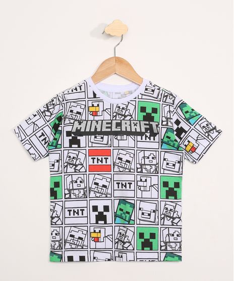 Camiseta-Infantil-Manga-Curta-Estampada-de-Minecraft-Branca-9979081-Branco_1