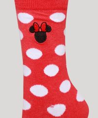Meia-Feminina-Cano-Alto-Estampada-Poa-com-Bordado-Minnie-Vermelha-9986915-Vermelho_3