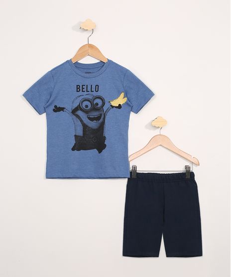 Conjunto-Infantil-de-Camiseta-Manga-Curta-Minions-Azul---Bermuda-Azul-Marinho-9968179-Azul_Marinho_1