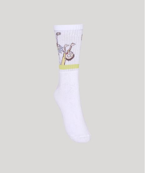 Meia-Masculina-Cano-Alto-Ricky-and-Morty-Branca-9980730-Branco_1