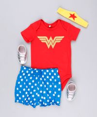 Short-Infantil-Mulher-Maravilha-Estampado-de-Estrelas-com-Babados-em-Algodao---Sustentavel-Azul-8928746-Azul_3
