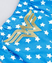 Short-Infantil-Mulher-Maravilha-Estampado-de-Estrelas-com-Babados-em-Algodao---Sustentavel-Azul-8928746-Azul_4