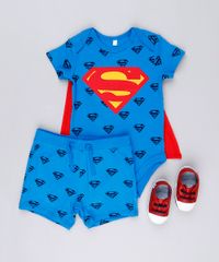 Short-Infantil-Super-Homem-Estampado-em-Algodao---Sustentavel-Azul-8928660-Azul_3